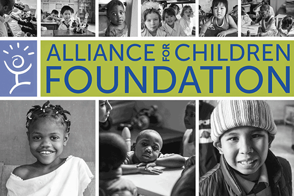 Alliance for Children Foundation logo surrounded by portraits of global children